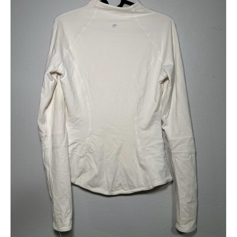 Lululemon White Athletica Full Zip Jacket Womens Long Sleeve Mock Neck sz 4 - Picture 4 of 6